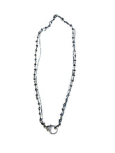 Coated Sapphire Double Strand Necklace with Diamond Clasp