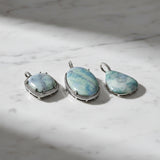 Amazonite and Diamond Pendants