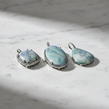 Amazonite and Diamond Pendants