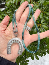 Grandidierite Ombré Beaded Necklace with Diamond Clasp