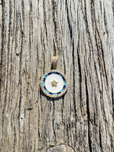 Round Enamel Pendant with Diamond Details