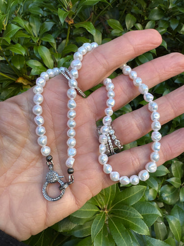 Sea Pearl Necklace with Diamond Clasp