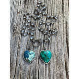 Gemstone Heart with Diamond Border Pendants