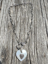 Oval Paperclip Chain Necklace with Pave Diamond Clasp