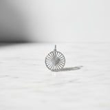 Round Pendant with Spoke Design and Diamond Heart