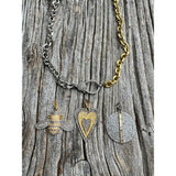 Silver and Gold Chain Necklace with Diamond Clasp