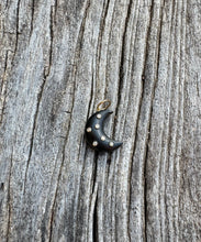 Puffy Wood Crescent Moon with 14k Gold Details