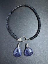Iolite Heishi Necklace with Diamond Clasp