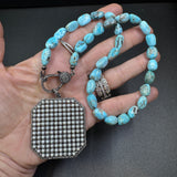 Iron Mountain Turquoise Nugget Necklace with Diamond Clap