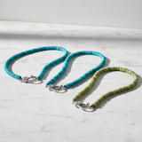 Iron Mountain Turquoise Beaded Necklace with Pave Diamond Clasp