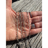 Sterling Silver Link Chain Necklace with Diamond Clasp