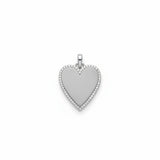 Matte Silver Heart with Diamond Border