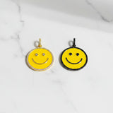 Enamel and Diamond Smiley Face Pendant