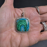 Malachite and Diamond Pendants
