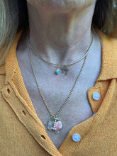 Mini Turquoise Heart with Diamond Solitaire Set in 14k Gold