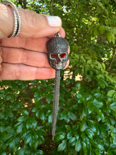 Black Spinel Skull Tassel Pendant