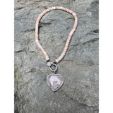 Morganite Beaded Necklace with Diamond Clasp