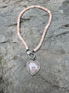 Morganite Beaded Necklace with Diamond Clasp