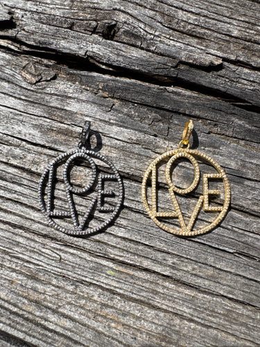 Pave Diamond Love Pendant