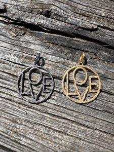 Pave Diamond Love Pendant