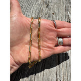 Gold Square Link Chain with Two Tone Diamond Clasp