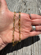 Gold Square Link Chain with Two Tone Diamond Clasp