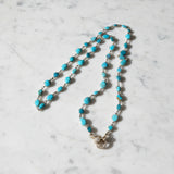Iron Mountain Turquoise Bezel Necklace with Pave Diamond Clasp