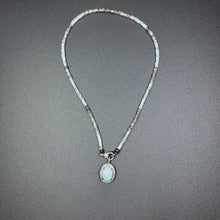 Mini Aquamarine Copper Ombre Beaded Necklace with Mini Diamond Clasp