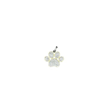 Two Tone Dog Paw Pave Diamond Pendant