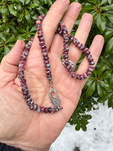 Spiny Turquoise Beaded Necklace with Diamond Heart Clasp