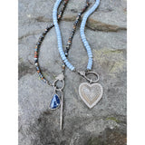 Pietersite Beaded Necklace with Pave Diamond Clasp