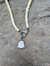 Yellow Opal Rondelle Beaded Necklace with Diamond Clasp