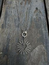 Open Heart with Diamond Rays Pendant