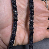 Iolite Heishi Necklace with Diamond Clasp