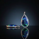 Azurite Malachite and Diamond Pendants