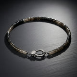 Smokey Quartz Faceted Ombré Beaded Necklace with Pave Diamond Clasp