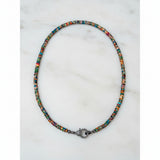 Multi Colored Jasper Heishi Necklace with Diamond Clasp