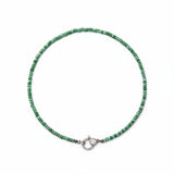 Green Jasper Beaded Necklace with Diamond Clasp