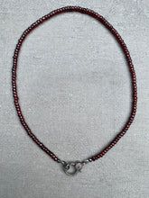 Garnet Beaded Necklace with Pave Diamond Clasp