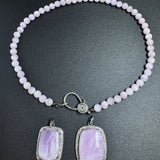 Kunzite and Diamond Pendants