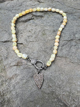 Yellow Opal Nugget Beaded Necklace with Diamond Clasp