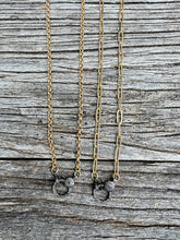 Matte Gold Necklace with Pave Diamond Clasp