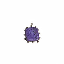 Charoite Square with Scattered Solitaire Diamonds