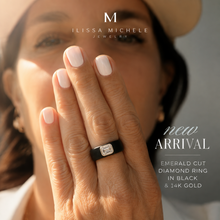 Rubber Band Ring with Emerald Shaped Diamond