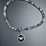 Octagon Onyx Pendant with Diamond Butterfly