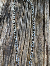 Lightweight Oval Chain Necklace with Two Tone Pave Diamond Clasp