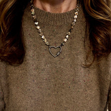 Abalone Shell Heart Necklace with Diamond Clasp