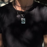 Pave Diamond and Enamel Mahjong Joker Tile Pendant