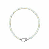 Yellow Opal Rondelle Beaded Necklace with Diamond Clasp