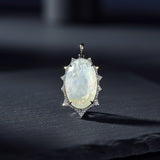 Mother of Pearl and Pave Diamond Art Deco Pendant